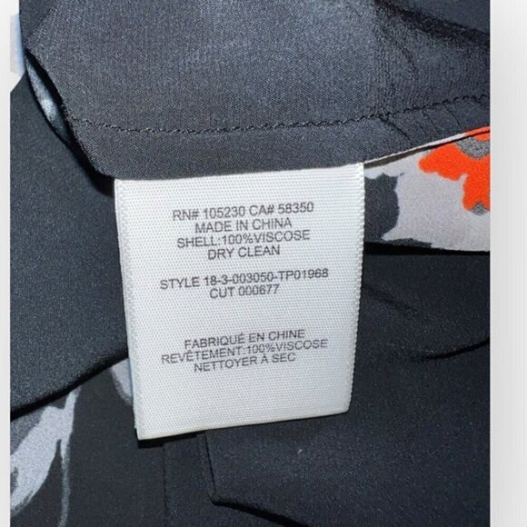 Joie Deon Silk Floral Print Long Sleeve boho Blouse Top Black red white flowy XS - Picture 5 of 5